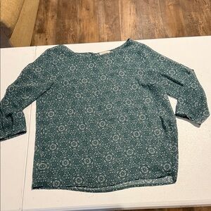 LOFT Teal Patterned Women's Blouse